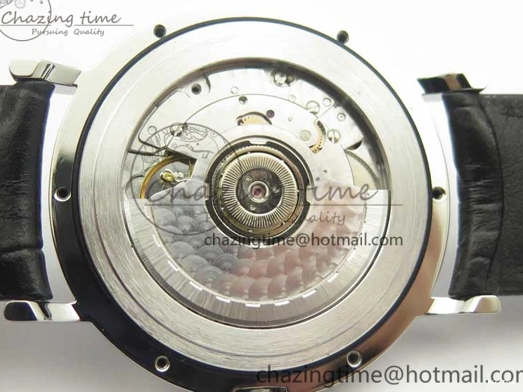 MIROTIME 0420 Fashionable Portofino Automatic SS TWF 1:1 Best Edition Silver Dial SS Markers on Black Leather Strap A 7200